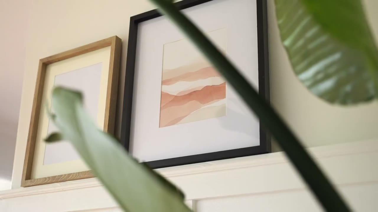 Framed wall art in a home